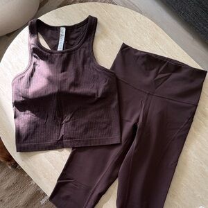 Lululemon Athletica Brown Leggings and Top Set